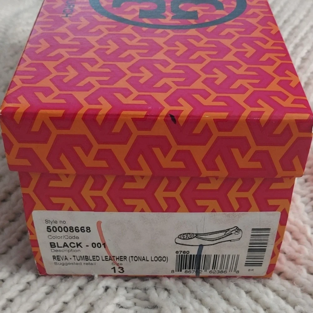Tory Burch Black Leather Minnie Travel Ballet Flats